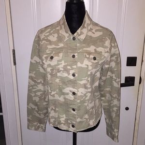 Buffalo David Bitton Ladies Jean Jacket Khaki Sage Camo Size Medium